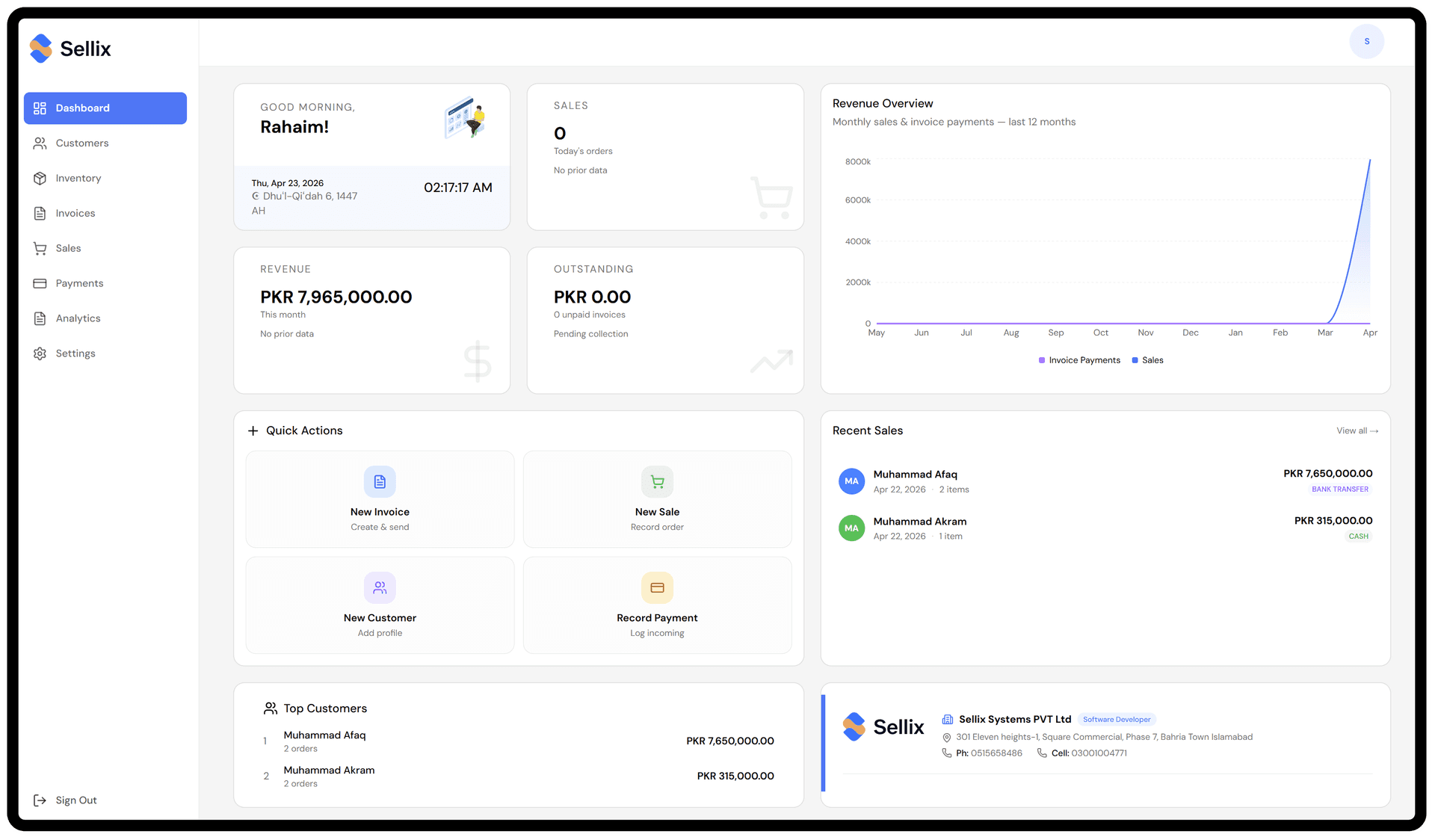 Selify billing dashboard
